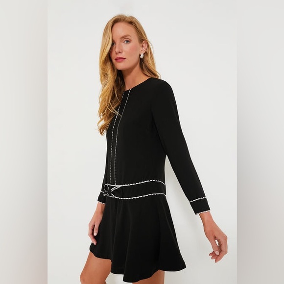 NWT Pomander Place by Tuckernuck Women's Black White Isabel Bow Dress sz XL - Picture 3 of 11